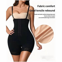 Women's Faja Bodysuit With Tummy Control, High Compression Waist Trainer Shapewear, Seamless Body Shaper With Lace Trim, Adjustable Straps, Zipper Crotch – view 7
