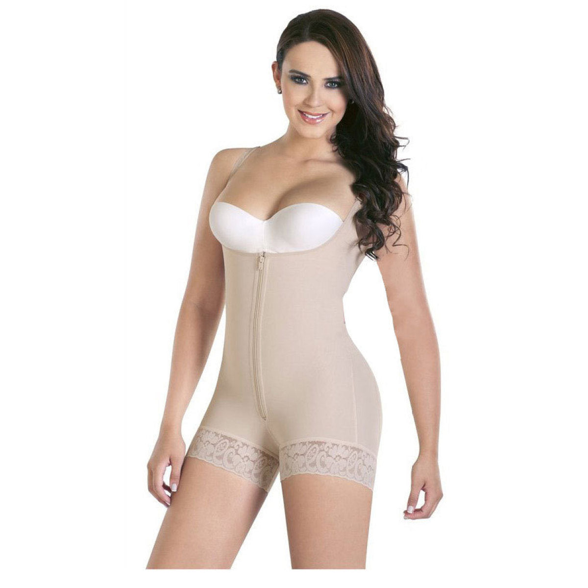 Bluehorixon Open-Bust Mid-Thigh Bodysuit