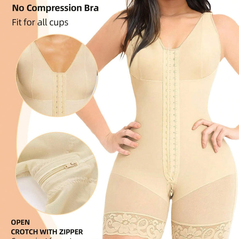 Colombian Faja Full Body Shaper – Abdominal Control & Hip Lifter, Zipper Crotch