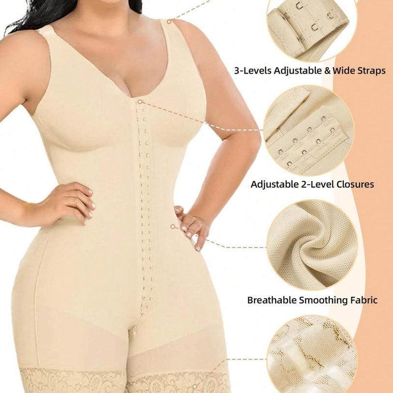 Colombian Faja Full Body Shaper – Abdominal Control & Hip Lifter, Zipper Crotch