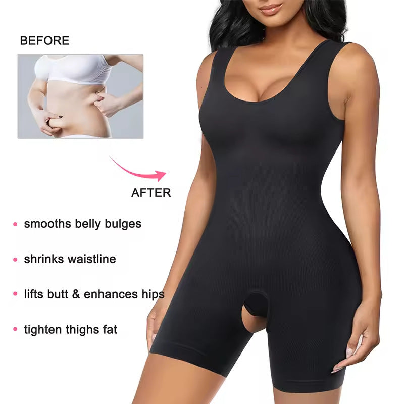 Plus-Size Camisole Shaper Bodysuit – Tummy Control & Butt Lifting, Open Crotch – view 3