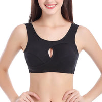 Bluehorixon Cotton Comfort Sports Bra in black