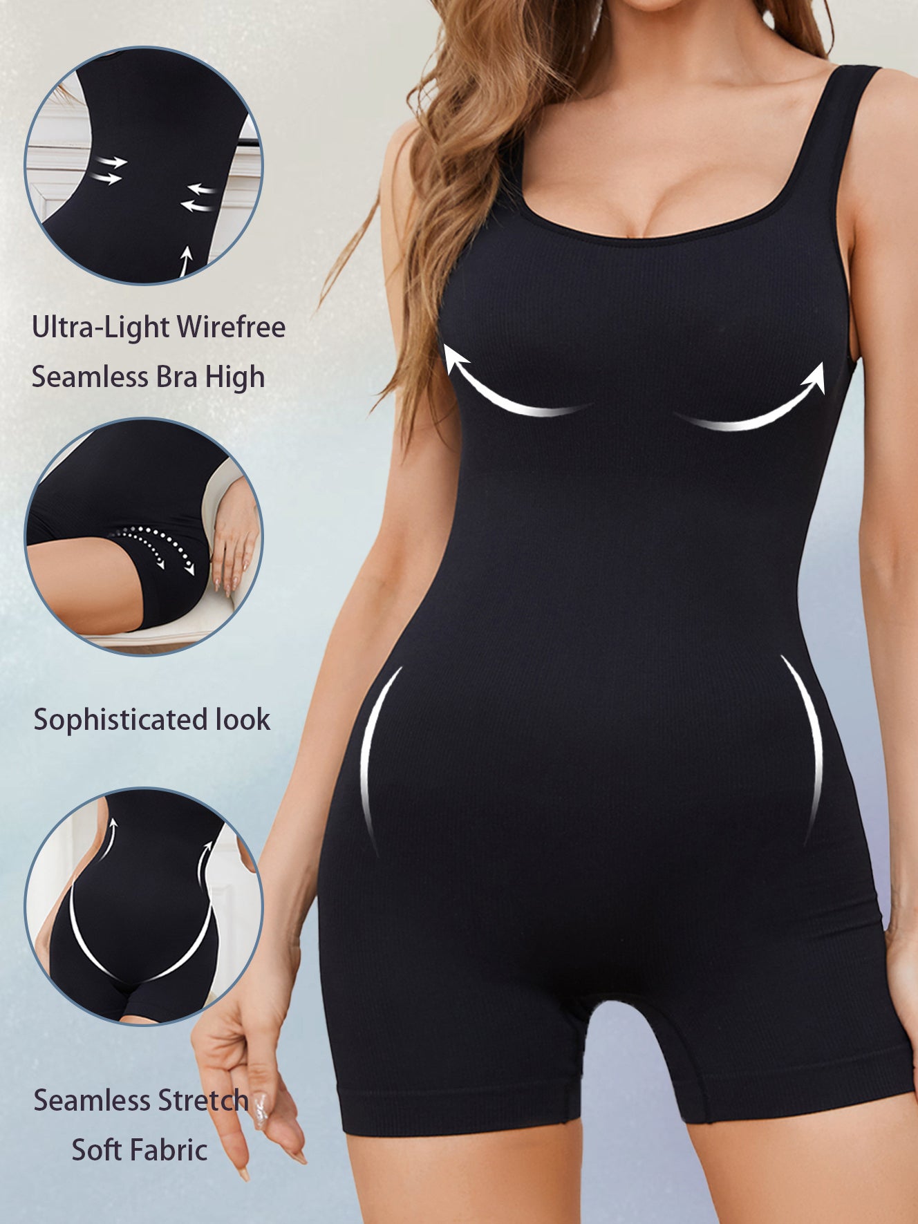 Women's Wide Strap Body Shaper Bodysuit - Tummy Control & Butt Lifter – view 5