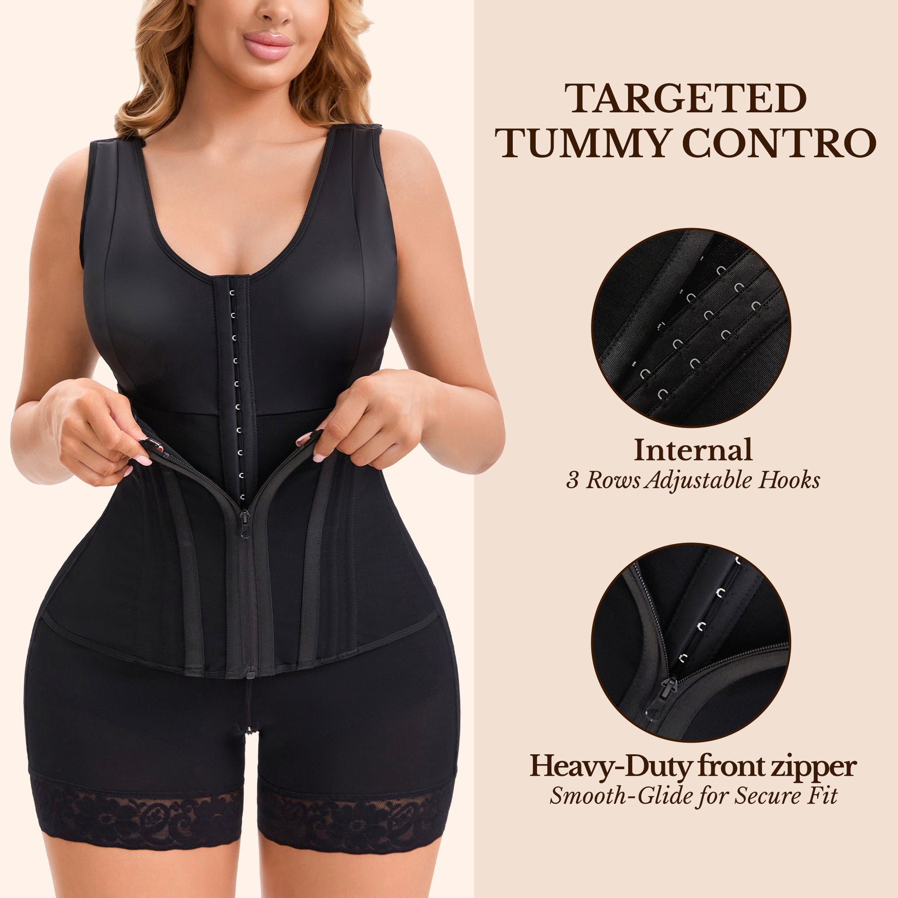 Colombian Faja Full Body Shaper – Overbust Tummy Control & Butt Lifter, Post-Surgery