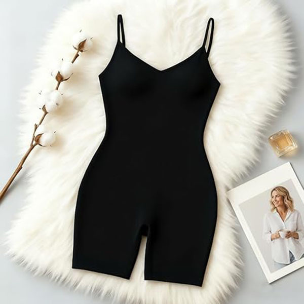 Cami Shaper Bodysuit – Tummy Control & Booty Lift, Open Crotch, No-Roll Leg – view 8