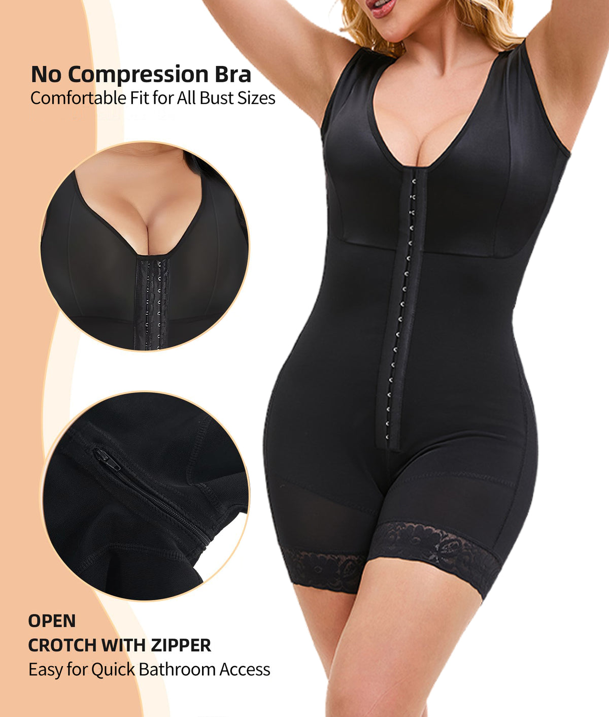Colombian Faja Bodysuit – Post-Surgery Tummy Control & Butt Lifter, Zipper Crotch – view 5
