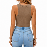 Bluehorixon Round Neck Bra Vest with Built-In Support – fabric detail