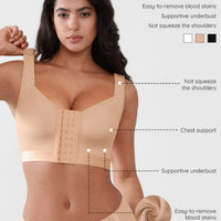 Bluehorixon Post-Surgery Front-Closure Compression Bra