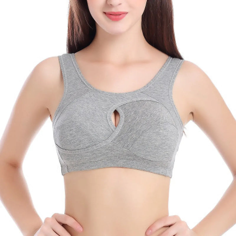 Bluehorixon Cotton Comfort Sports Bra in beige