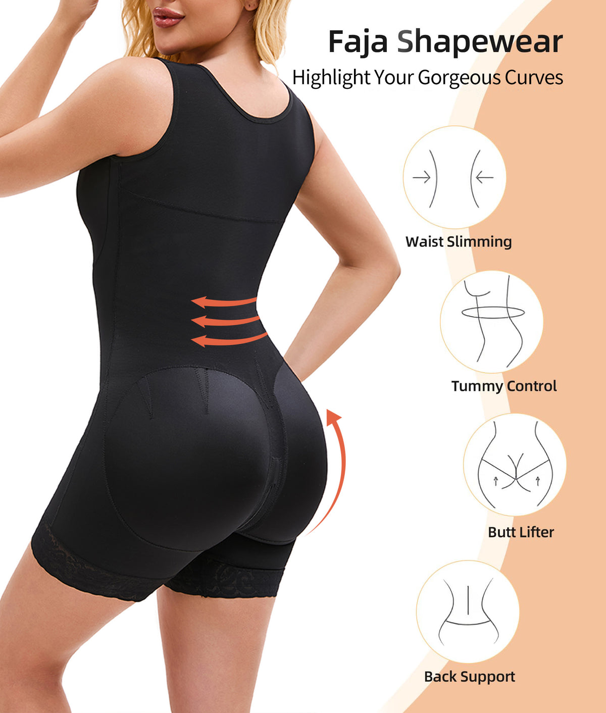 Colombian Faja Bodysuit – Post-Surgery Tummy Control & Butt Lifter, Zipper Crotch – view 2
