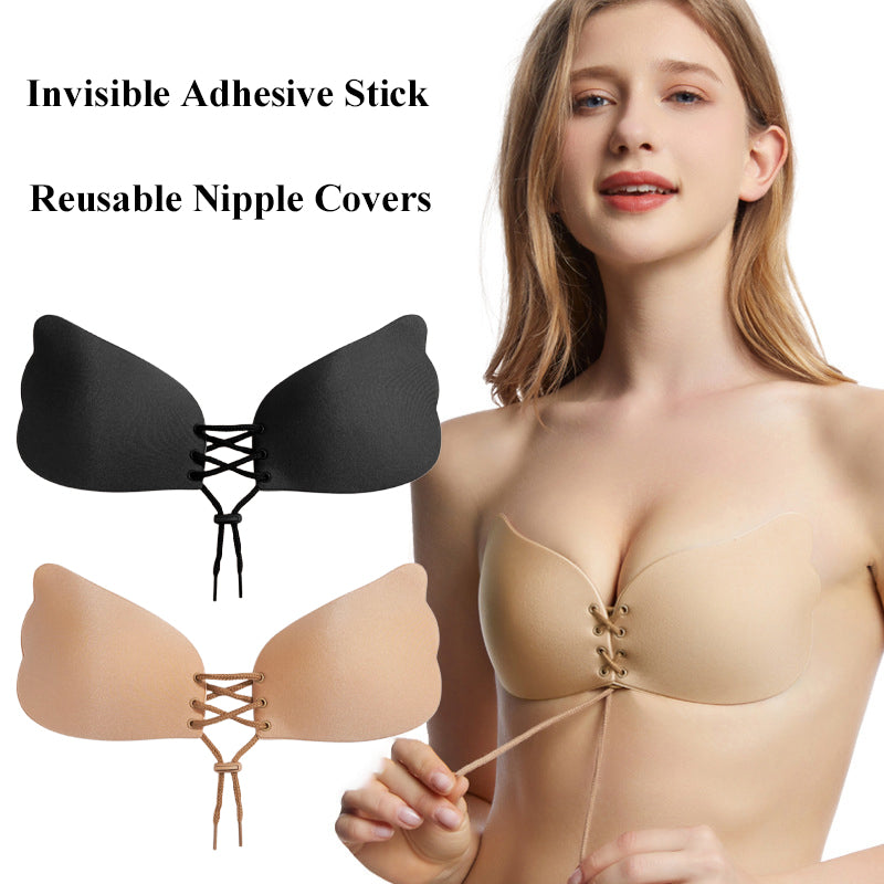 Adhesive Strapless Bra – Self-Stick Push-Up, Backless & Rabbit Design – view 1