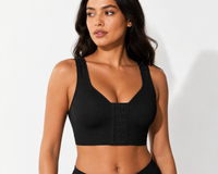 Bluehorixon Post-Surgery Front-Closure Compression Bra – worn, front view