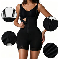 Women's Faja Bodysuit With Tummy Control, High Compression Waist Trainer Shapewear, Seamless Body Shaper With Lace Trim, Adjustable Straps, Zipper Crotch – view 3