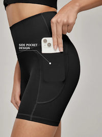 Women's High Waist Tummy Control Biker Shorts - side view