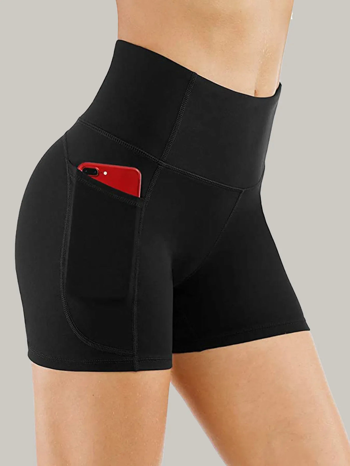 Women's High Waist Tummy Control Biker Shorts - back view