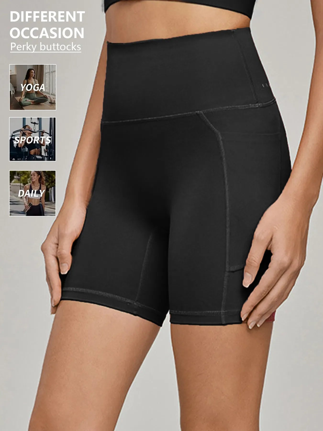 Women's High Waist Tummy Control Biker Shorts - on model