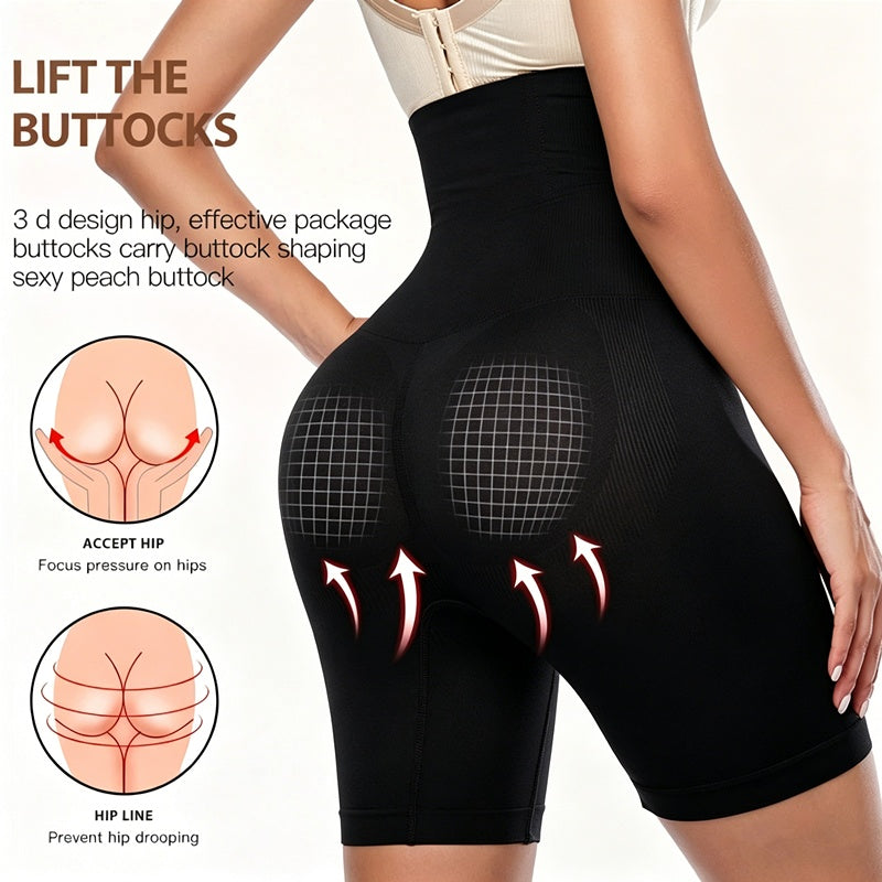 High Waist Tummy Control Shapewear For Women Seamless Firm Compression Body Shaper Shorts Plus Size Adjustable Hooks Butt Lifting Underwear – view 5