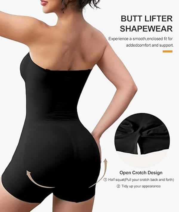 Off-Shoulder Bandeau Strapless Shaping Bodysuit - side