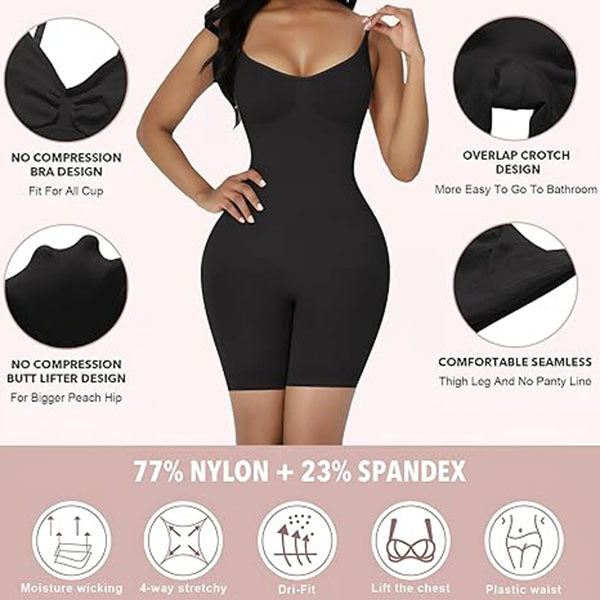 Cami Shaper Bodysuit – Tummy Control & Booty Lift, Open Crotch, No-Roll Leg – view 4
