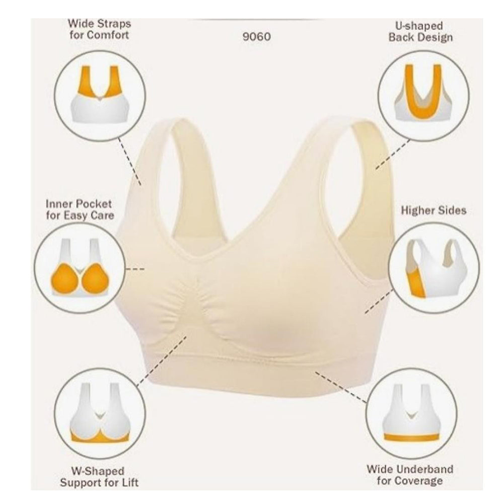 3-Pack Sports Bras For Women, Padded Strappy Racerback Push Up Open Back Medium Support Sports Yoga – view 4