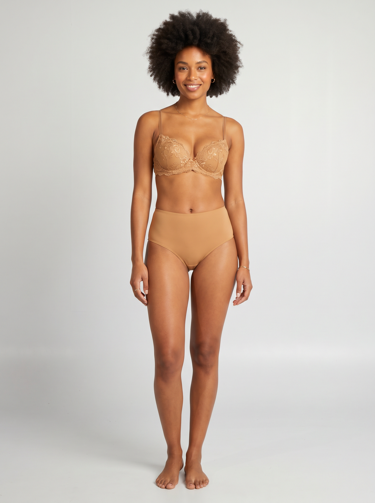 Lace Push-Up Bra - Camel