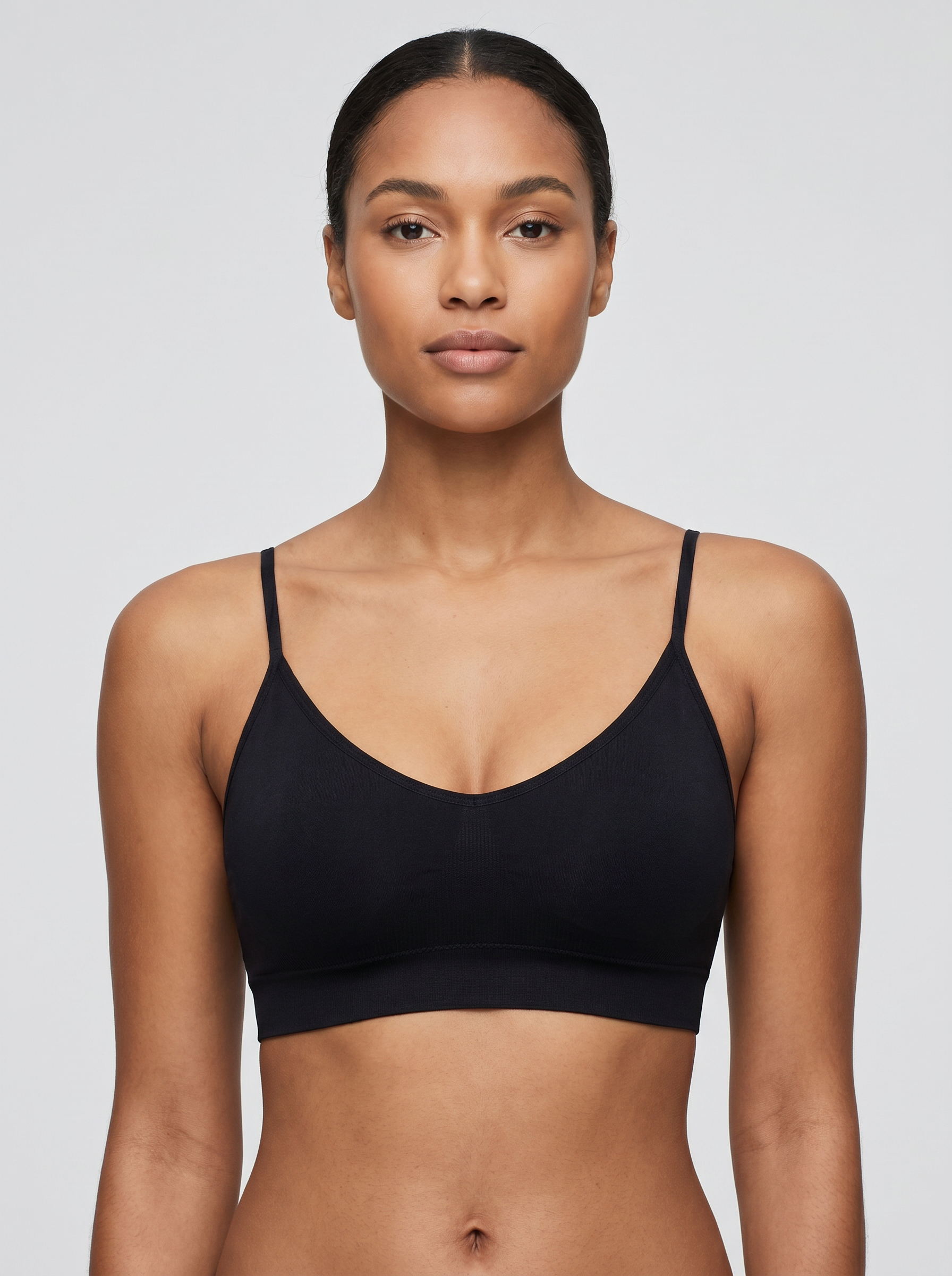 Wire-Free Push-Up Sports Bra - Black
