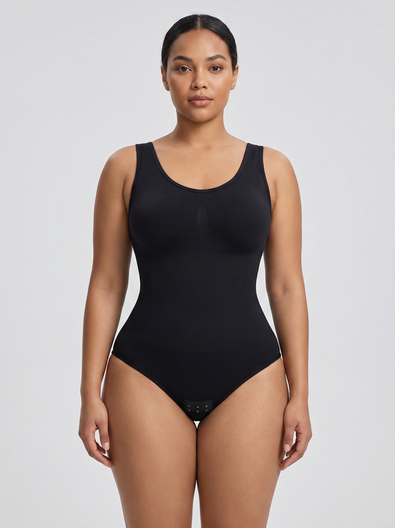 Seamless Waist Trainer Body Shaper - Black
