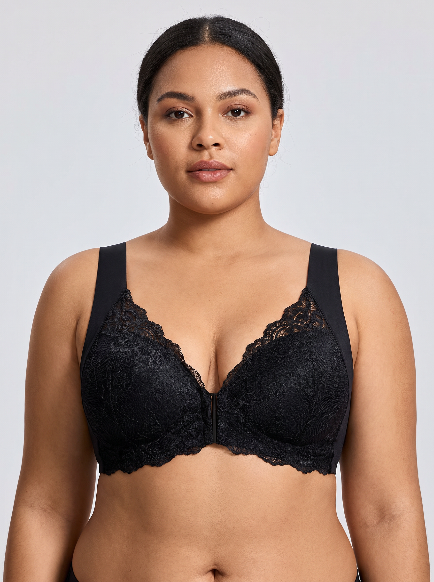 Plus-Size Wireless Lace Push-Up Bra - hero