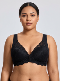 Plus-Size Wireless Lace Push-Up Bra - hero