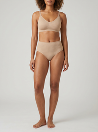 Ribbed Seamless Bra - Skin