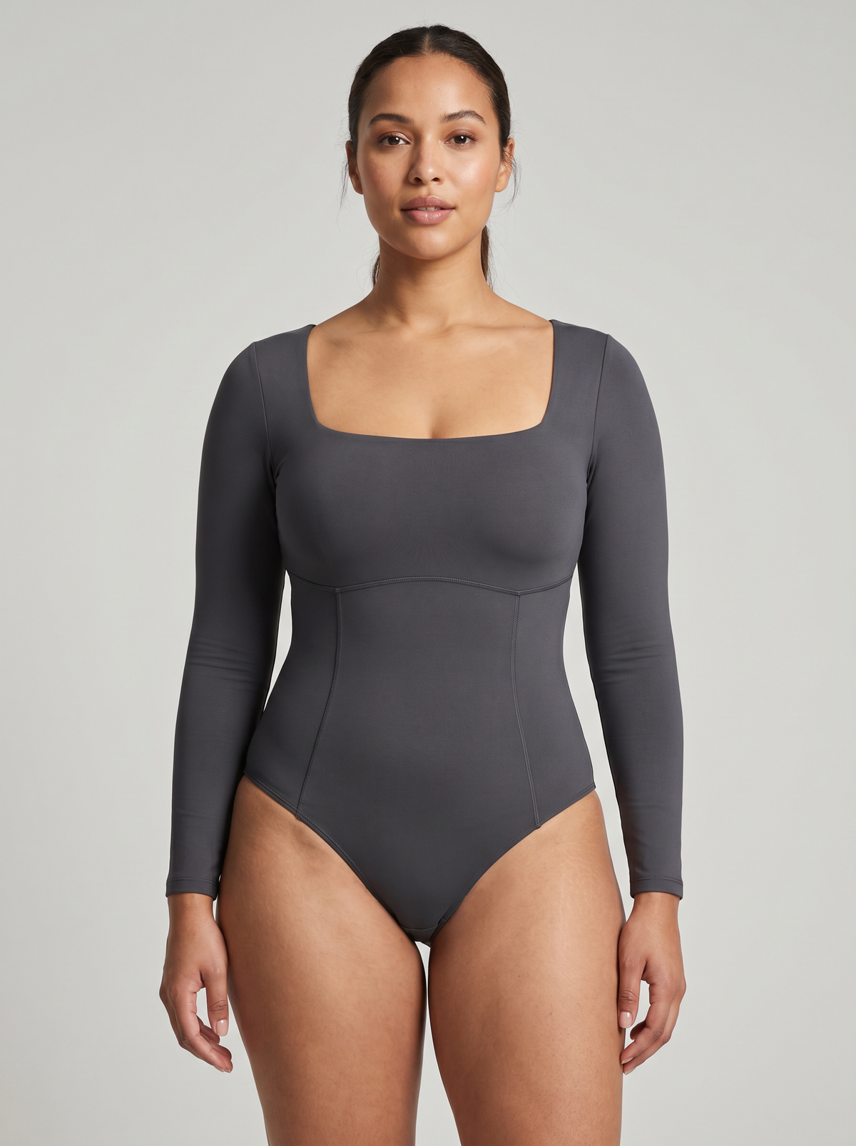 Long Sleeve Shaper Bodysuit - Gray