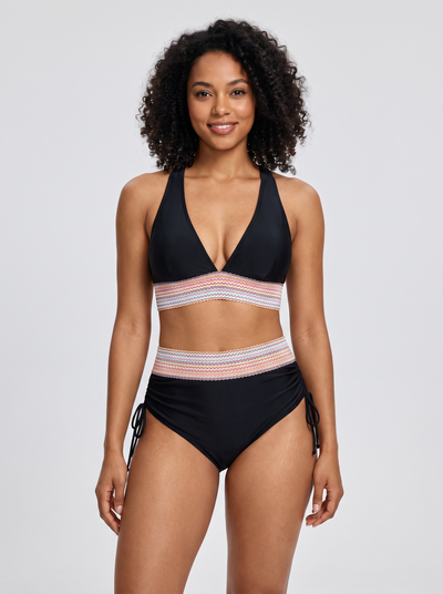 Bluehorixon High-Waisted Bikini Set – Tummy Control Swimsuit