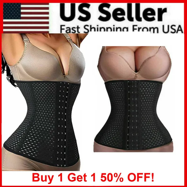 Black breathable mesh underbust waist trainer corset belt